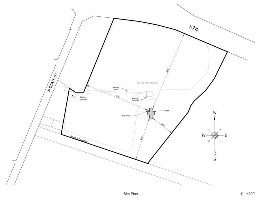Site plan for new traditional barn