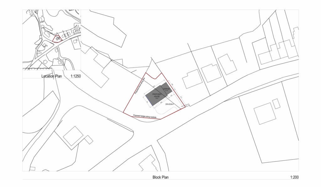 New Traditional Brick House: Block-Plan & Location Plan