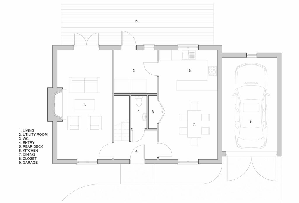 New Traditional Brick House: First Floor Plan