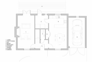 New Traditional Brick House: First Floor Plan