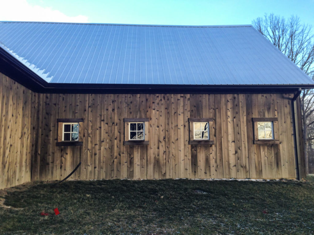 View of the new traditional barn in Indiana